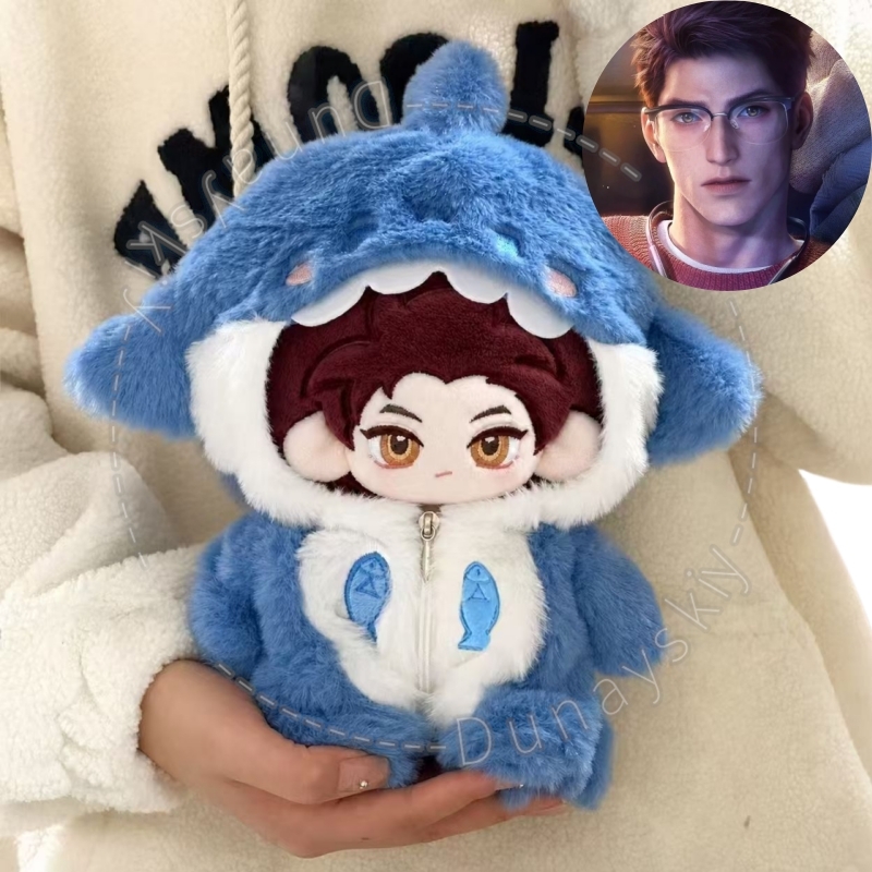 Embroidery Love - ตุ๊กตา Valko ขนาด 20 ซม. ชุดชิบิหมาป่าพร้อมหูและลายปักรอยแผลที่หน้าอก