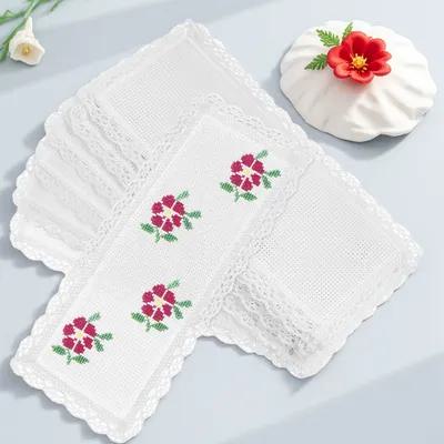 Embroidery Viewer - 10 ชิ้น ที่คั่นหนังสือรูปกากบาท ผ้าปักเปล่า DIY สำหรับงานเย็บปักถักร้อย