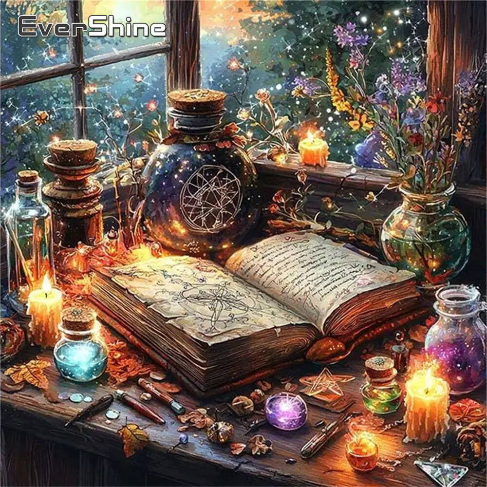 Embroidery Journal Book - Evershine เพชรภาพวาดสุนัขสัตว์การ์ตูนเต็มรูปแบบรอบเพชรโมเสคห้องน้ํา DIY หัตถกรรมชุดตกแต่งบ้าน