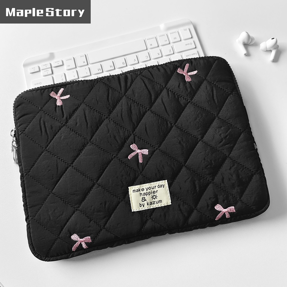 Embroidery Journal Book - กระเป๋าใส่แล็ปท็อปปักลายโบว์ 13 14 15.6 16 นิ้วสำหรับแมคบุคแอร์