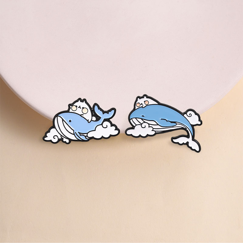 เข็มกลัดเคลือบลายแมวน่ารักขี่ว - Embroidery Whale บทวิจารณ์และราคา