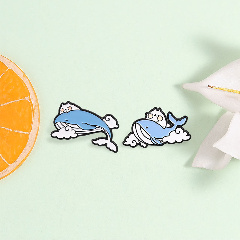 เข็มกลัดเคลือบลายแมวน่ารักขี่ว - Embroidery Whale บทวิจารณ์และราคา