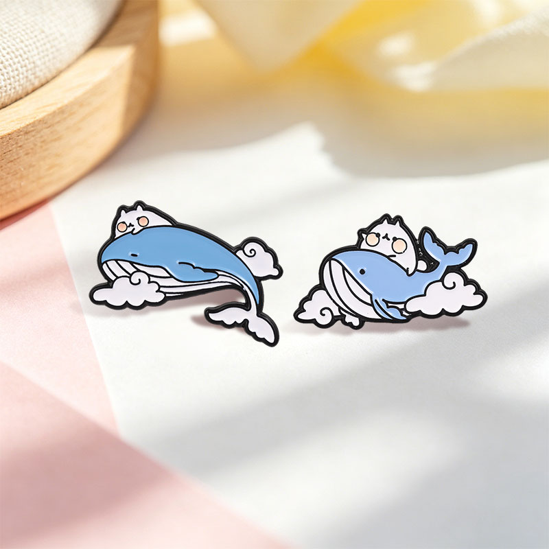เข็มกลัดเคลือบลายแมวน่ารักขี่ว - Embroidery Whale บทวิจารณ์และราคา