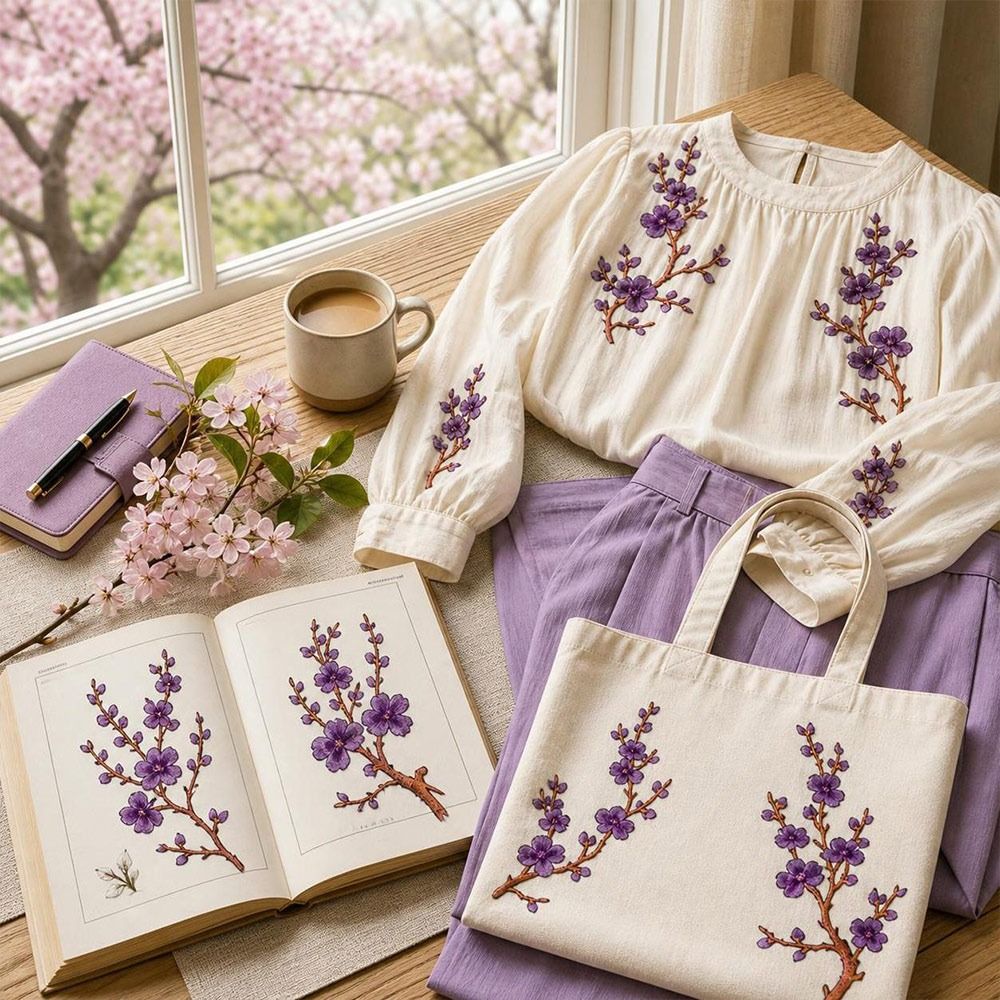 แผ่นปะลายดอกซากุระแบบ DIY สำหร - Embroidery Patch บทวิจารณ์และราคา