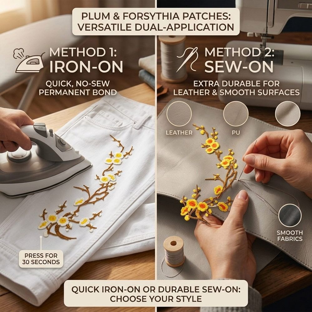 แผ่นปะลายดอกซากุระแบบ DIY สำหร - Embroidery Patch บทวิจารณ์และราคา