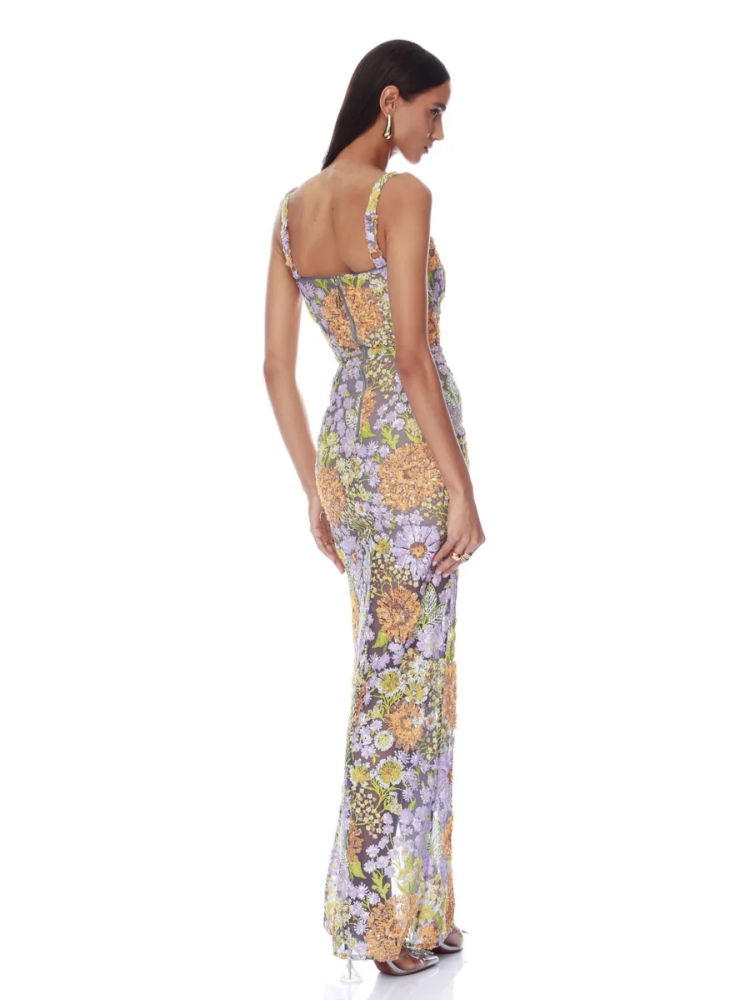 เดรสยาวปักลายดอกไม้ประดับเลื่อ - Embroidery House บทวิจารณ์และราคา