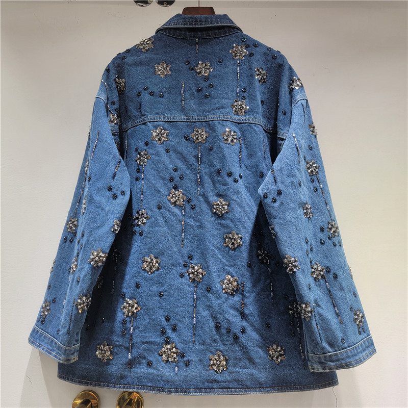 เสื้อแจ็คเก็ตยีนส์ปักลายดอกไม้ - Embroidery Flower Pattern บทวิจารณ์และราคา