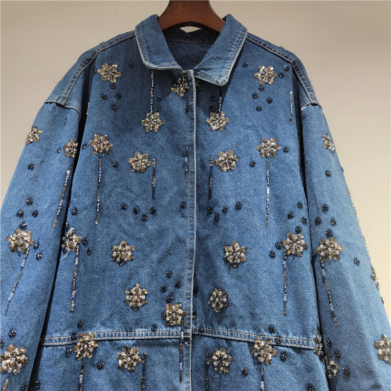 เสื้อแจ็คเก็ตยีนส์ปักลายดอกไม้ - Embroidery Flower Pattern บทวิจารณ์และราคา