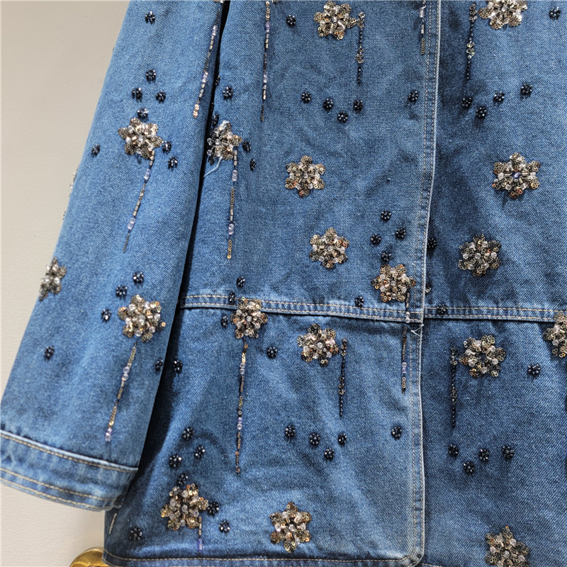 เสื้อแจ็คเก็ตยีนส์ปักลายดอกไม้ - Embroidery Flower Pattern บทวิจารณ์และราคา