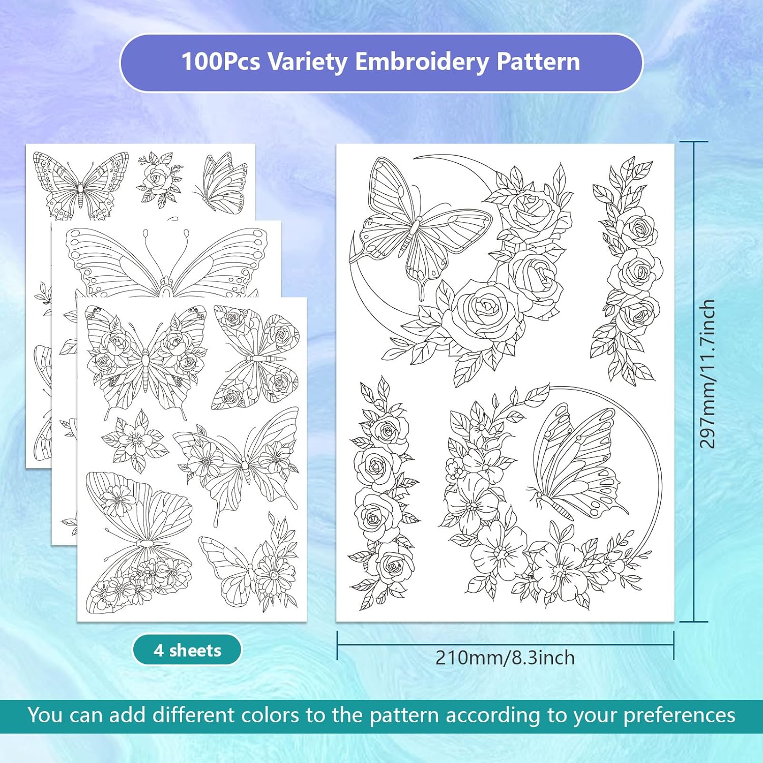 แผ่นรองปักผ้าละลายน้ำได้ 4 แผ่ - Embroidery Flower Pattern บทวิจารณ์และราคา