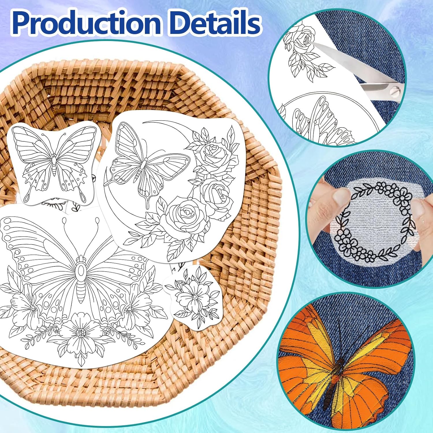 แผ่นรองปักผ้าละลายน้ำได้ 4 แผ่ - Embroidery Flower Pattern บทวิจารณ์และราคา