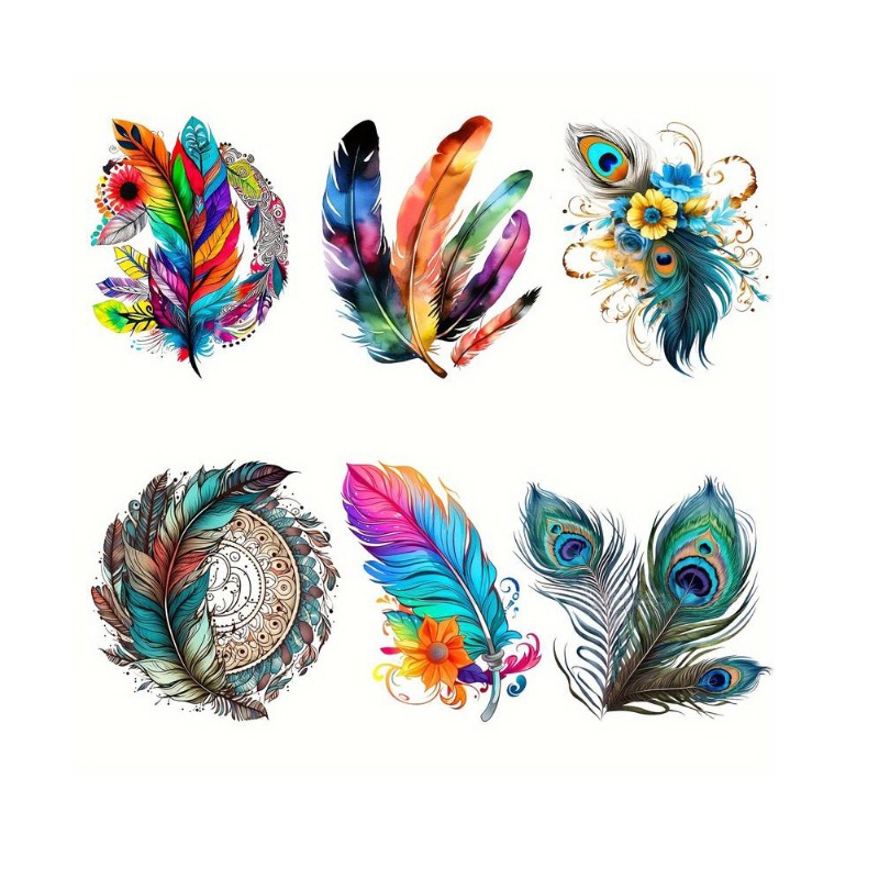 แผ่นปะลายขนนกหลากสีสไตล์โบฮีเม - Embroidery Patch บทวิจารณ์และราคา