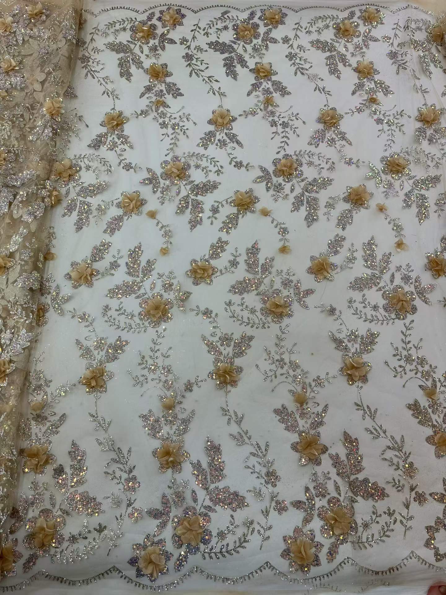 ผ้าลูกไม้แอฟริกันปักลายประดับเ - Embroidery Flower Pattern บทวิจารณ์และราคา
