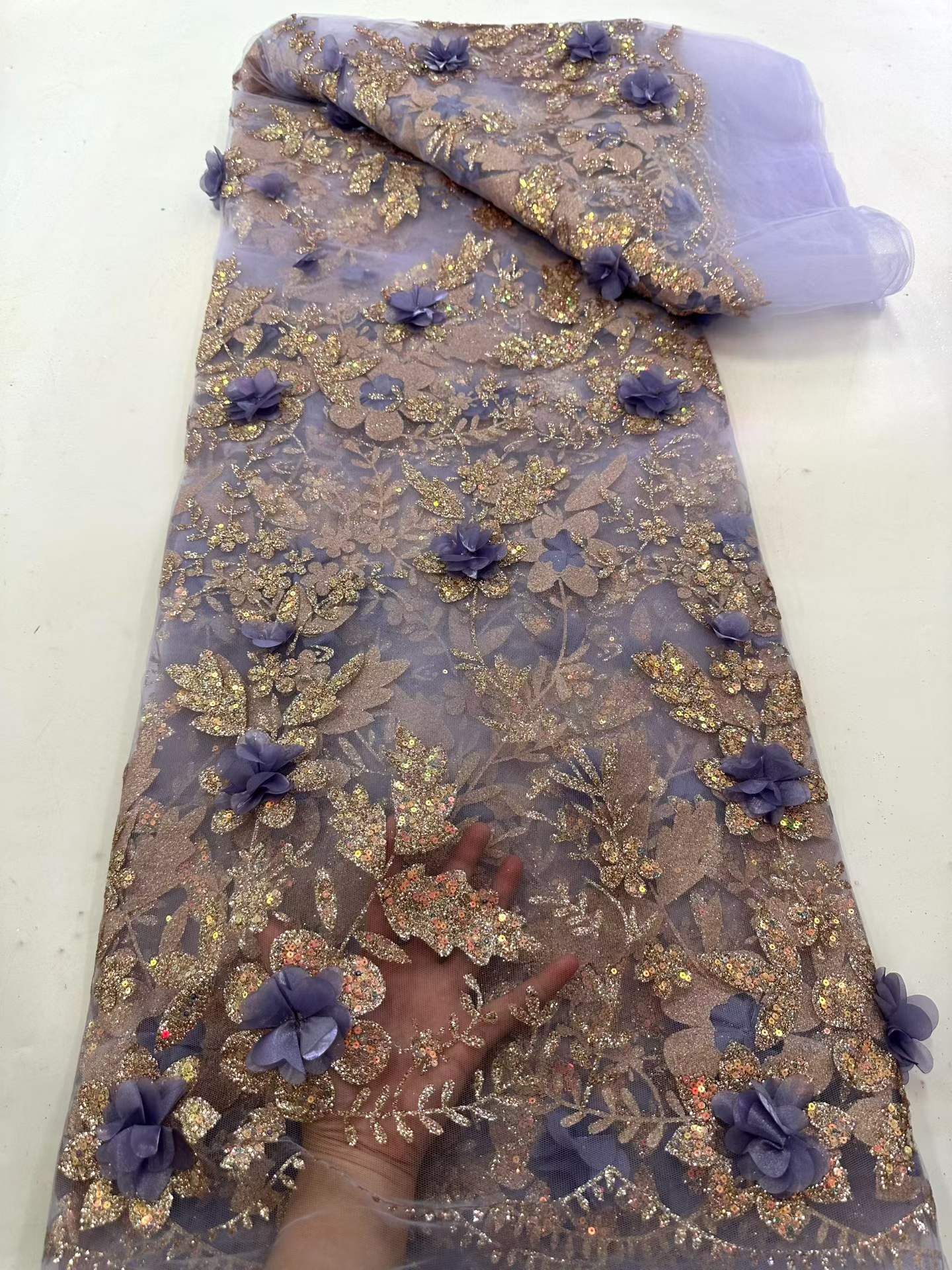 ผ้าลูกไม้แอฟริกันปักลายประดับเ - Embroidery Flower Pattern บทวิจารณ์และราคา