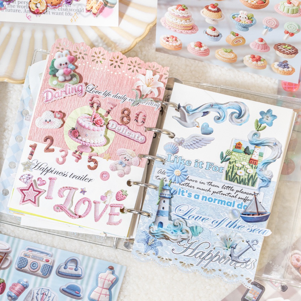 สติกเกอร์ลายปักผ้าลายการ์ตูนสั - Embroidery Journal Book บทวิจารณ์และราคา