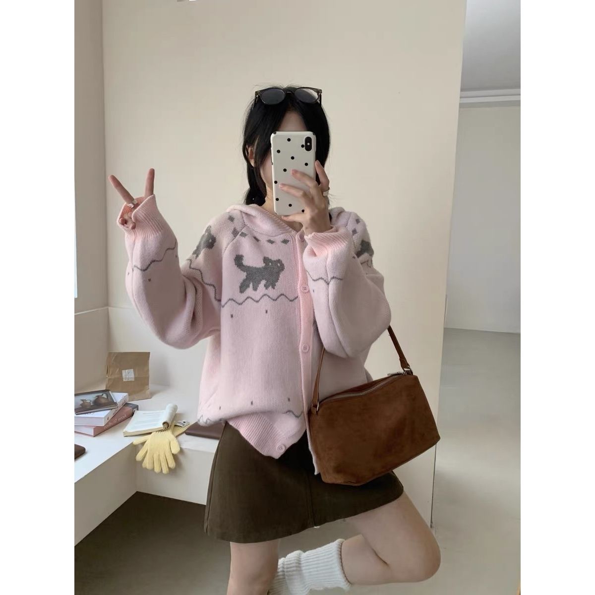 เสื้อฮู้ดปักลายแมวน่ารัก เสื้อ - Embroidery Love บทวิจารณ์และราคา