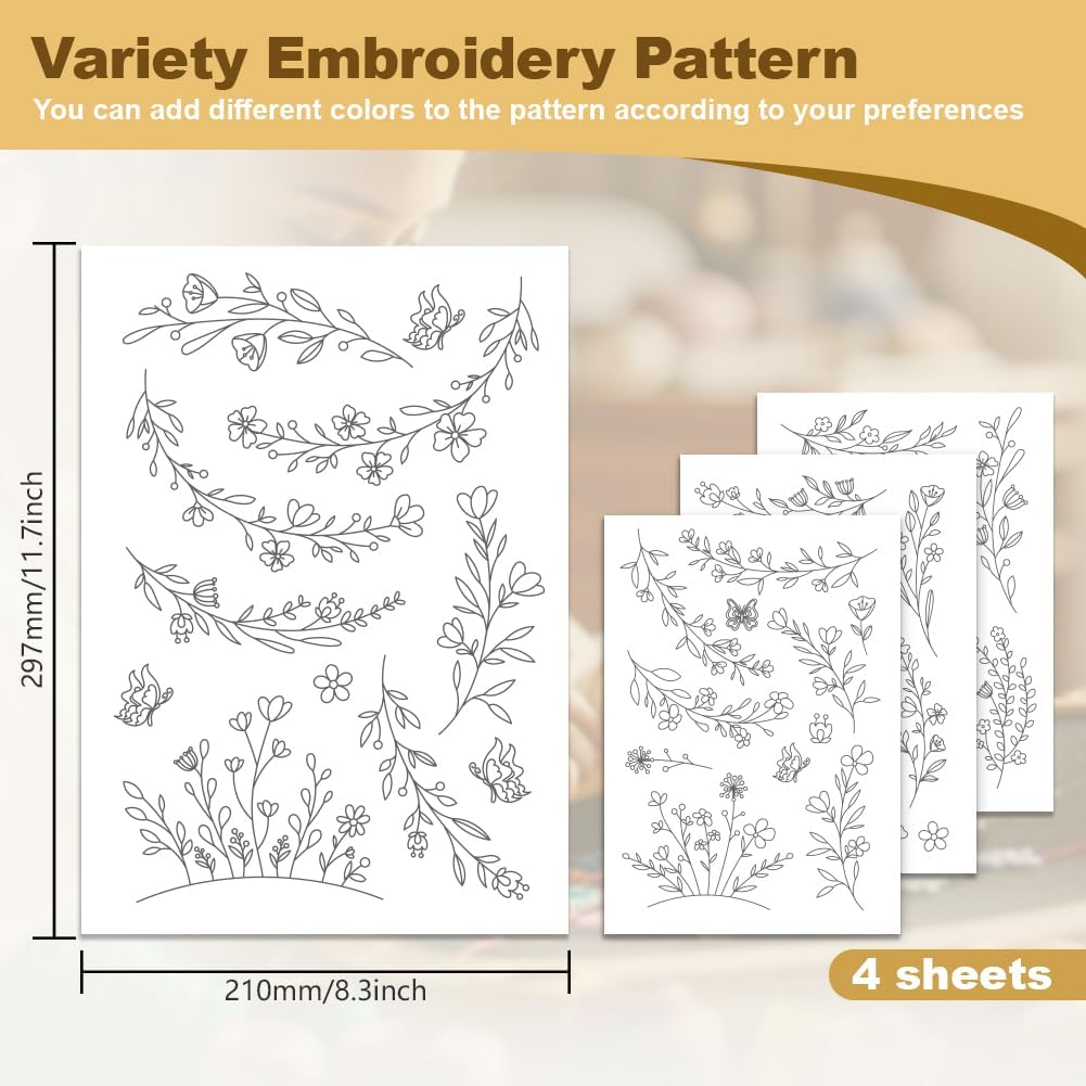 กระดาษรองปักลายละลายน้ำได้ แผ่ - Embroidery Flower Pattern บทวิจารณ์และราคา