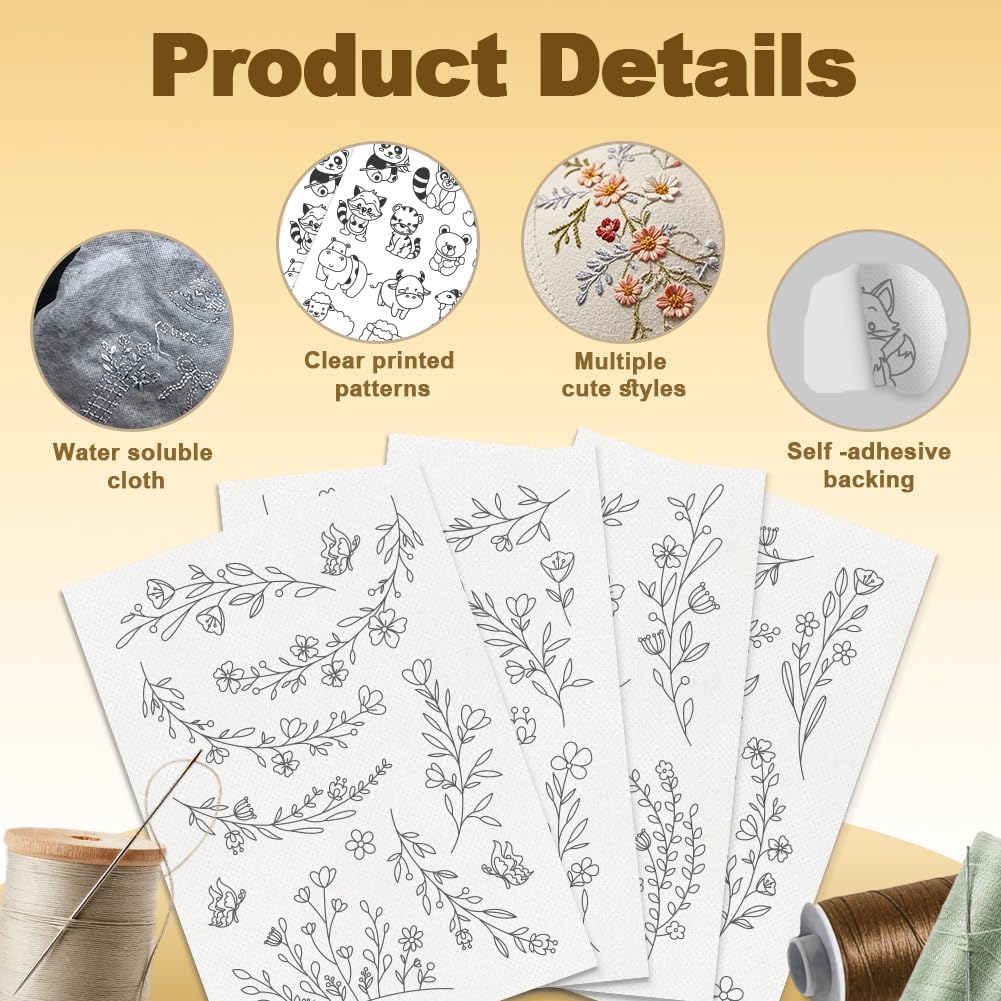 กระดาษรองปักลายละลายน้ำได้ แผ่ - Embroidery Flower Pattern บทวิจารณ์และราคา