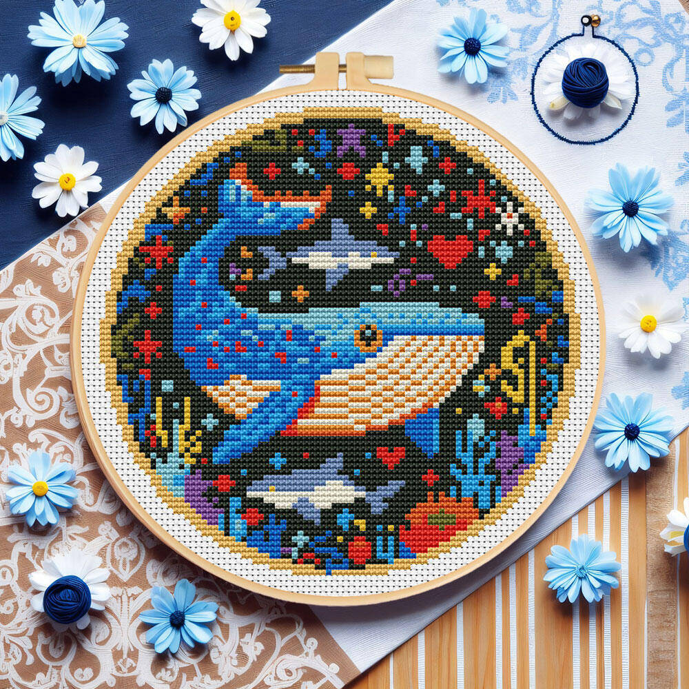 DIY ปักครอสติปลาวาฬเย็บปักถักร - Embroidery Whale บทวิจารณ์และราคา