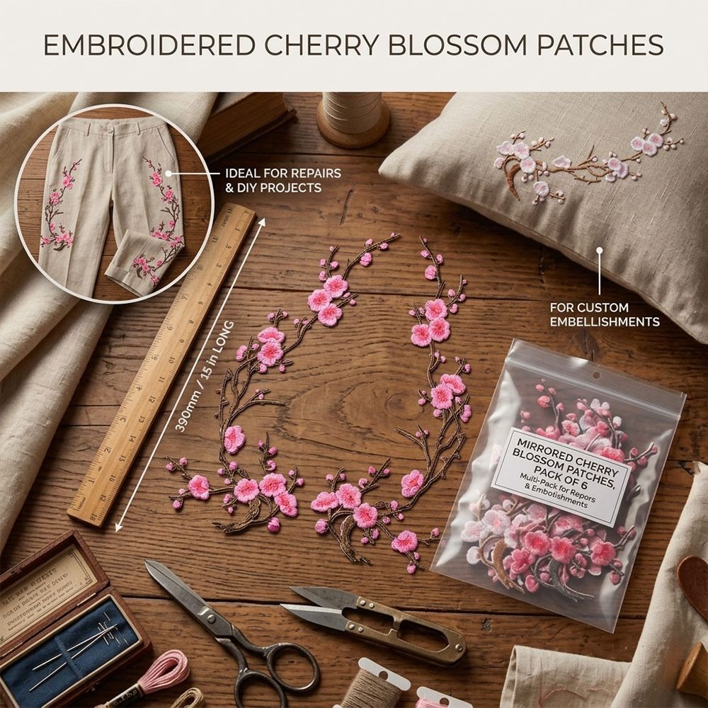 แพทช์ลายดอกซากุระ DIY สำหรับรี - Embroidery Patch บทวิจารณ์และราคา