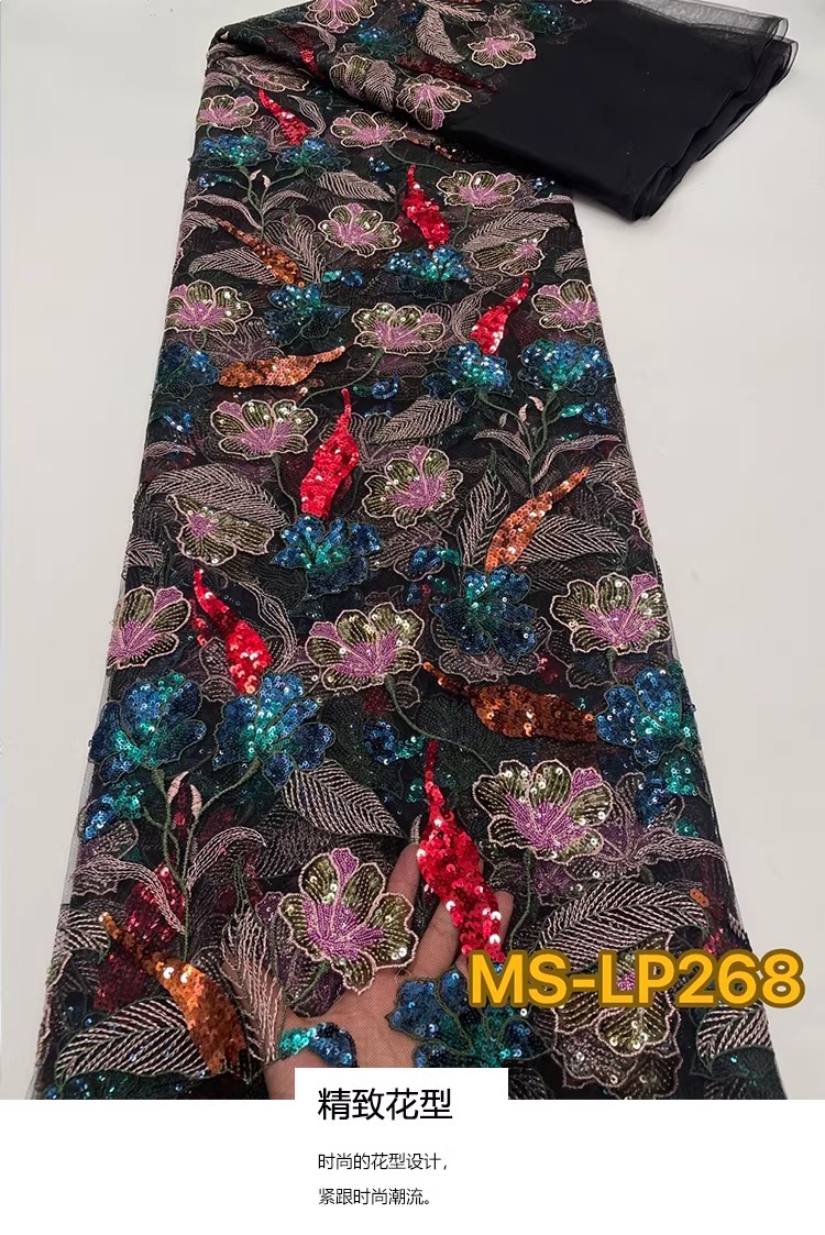 ผ้าตาข่ายเนื้อนุ่มแบบใหม่ 1 หล - Embroidery Flower Pattern บทวิจารณ์และราคา